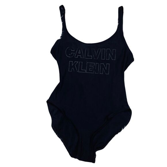 Calvin Klein Black One Piece Swimsuit - Size 6 - Picture 5 of 11